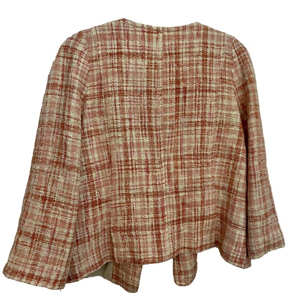 Tweed Jacket coral cream talbots office blazer size 16 - Picture 3 of 6